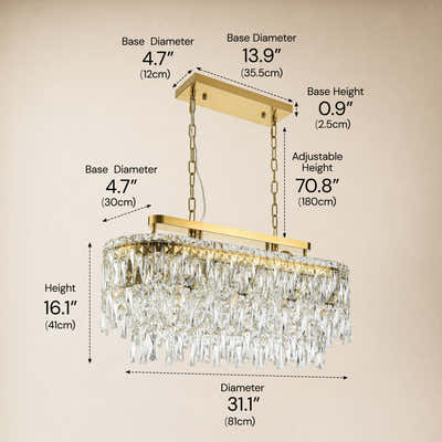 Lucentra Crystal Linear Chandelier 31"W