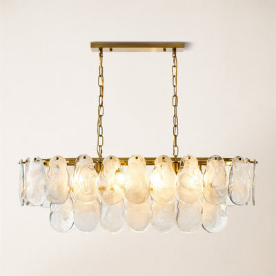 Elaris Glass Cloud Rectangular Chandelier 90cm W