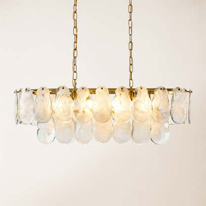 Elaris Glass Cloud Rectangular Chandelier 90cm W