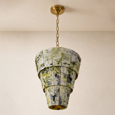 Pietra Green Marble Round Chandelier 31.4"D
