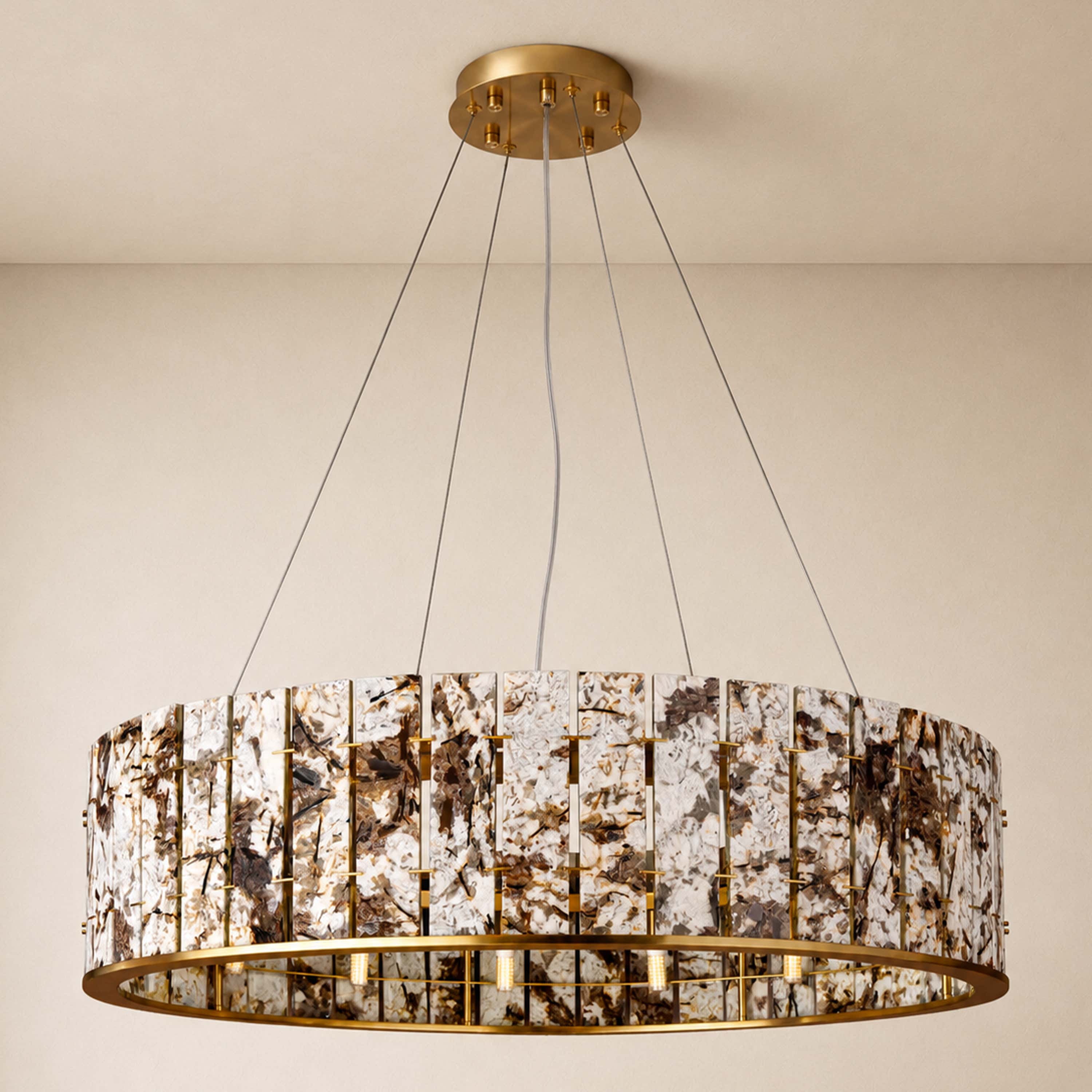 Pietra Marble Round Chandelier 23.6"D