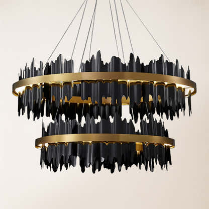 Arctira Metal Iceberg 2 Tiered Round Chandelier 80cm D