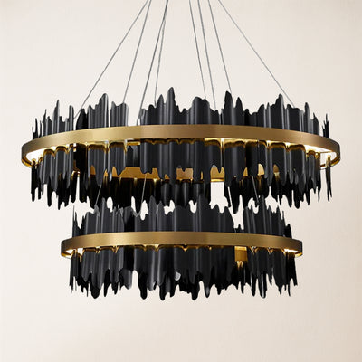 Arctira Metal Iceberg 2 Tiered Round Chandelier 80cm D
