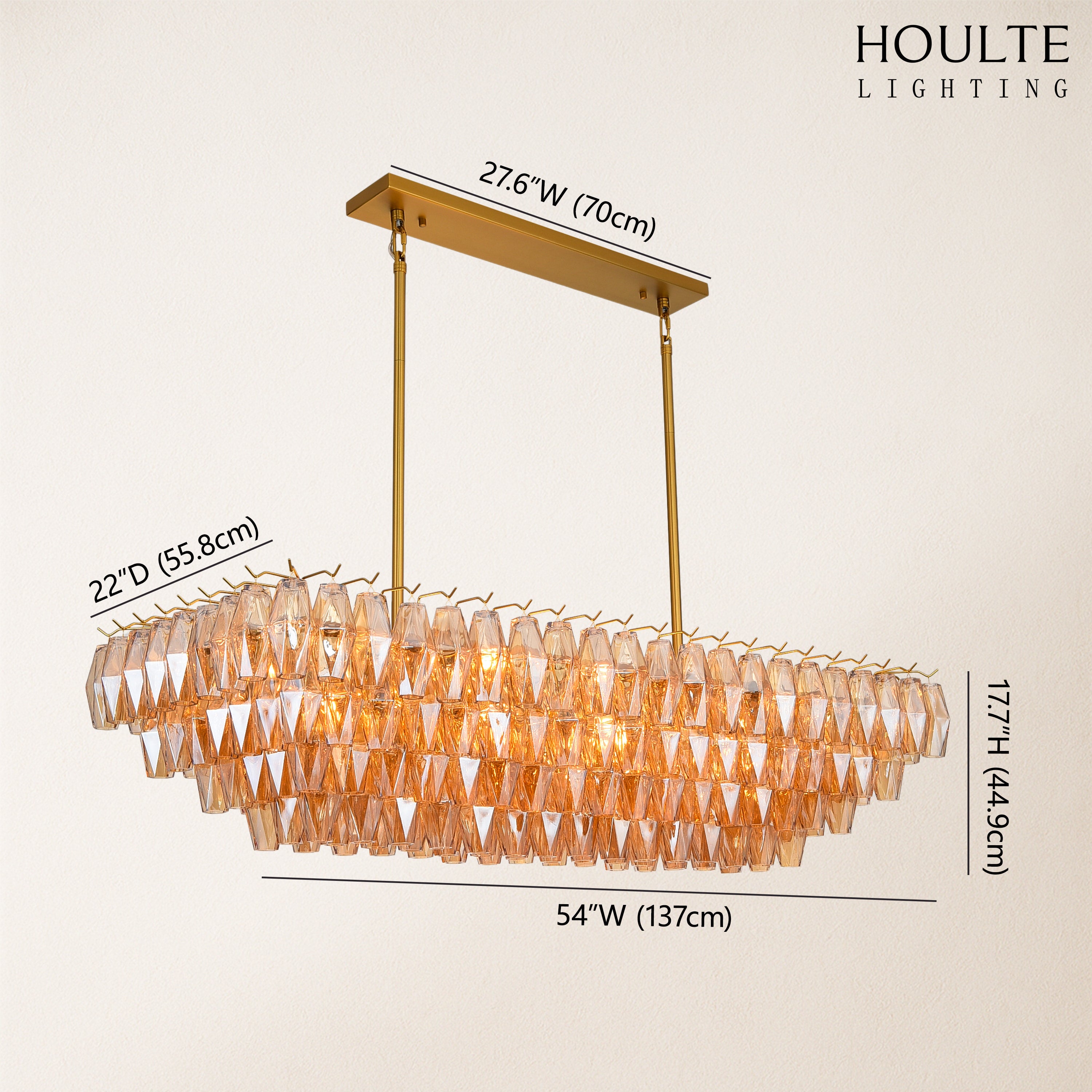 Celestial Drop Glass Crystal Glass Chandelier 137cm W