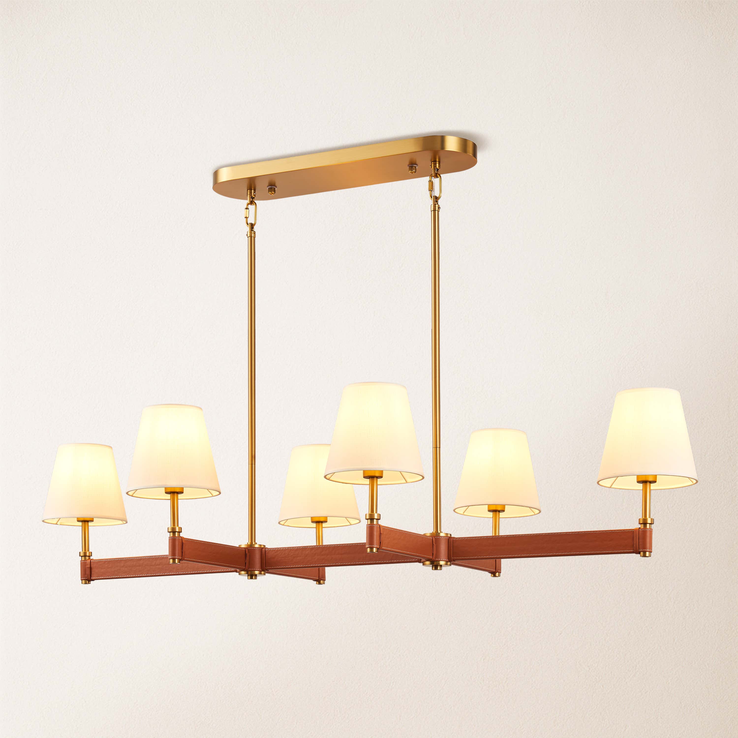 Corvella Leather Linear Chandelier