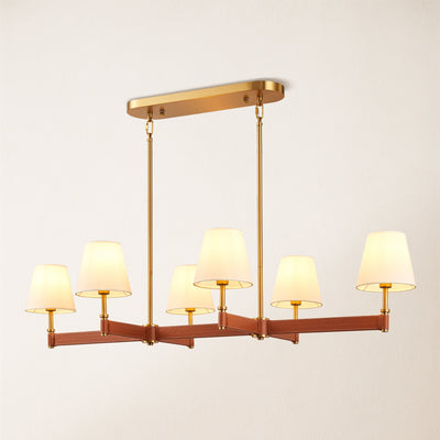 Corvella Leather Linear Chandelier 51"W