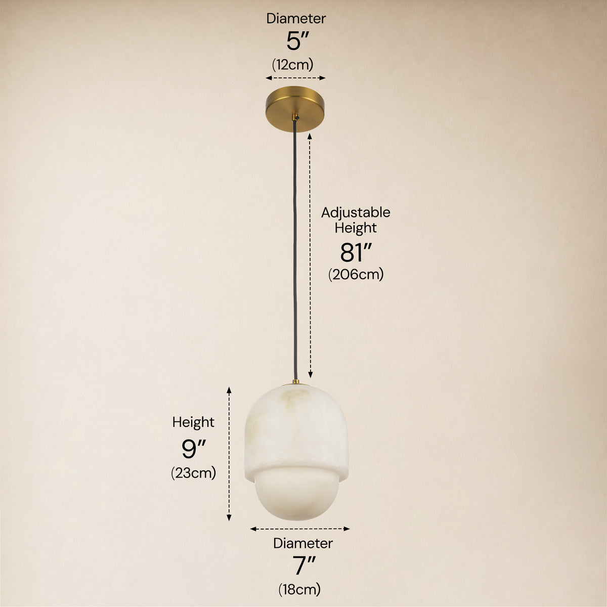 Orlienne Resin Capsule Pendant 7"D 