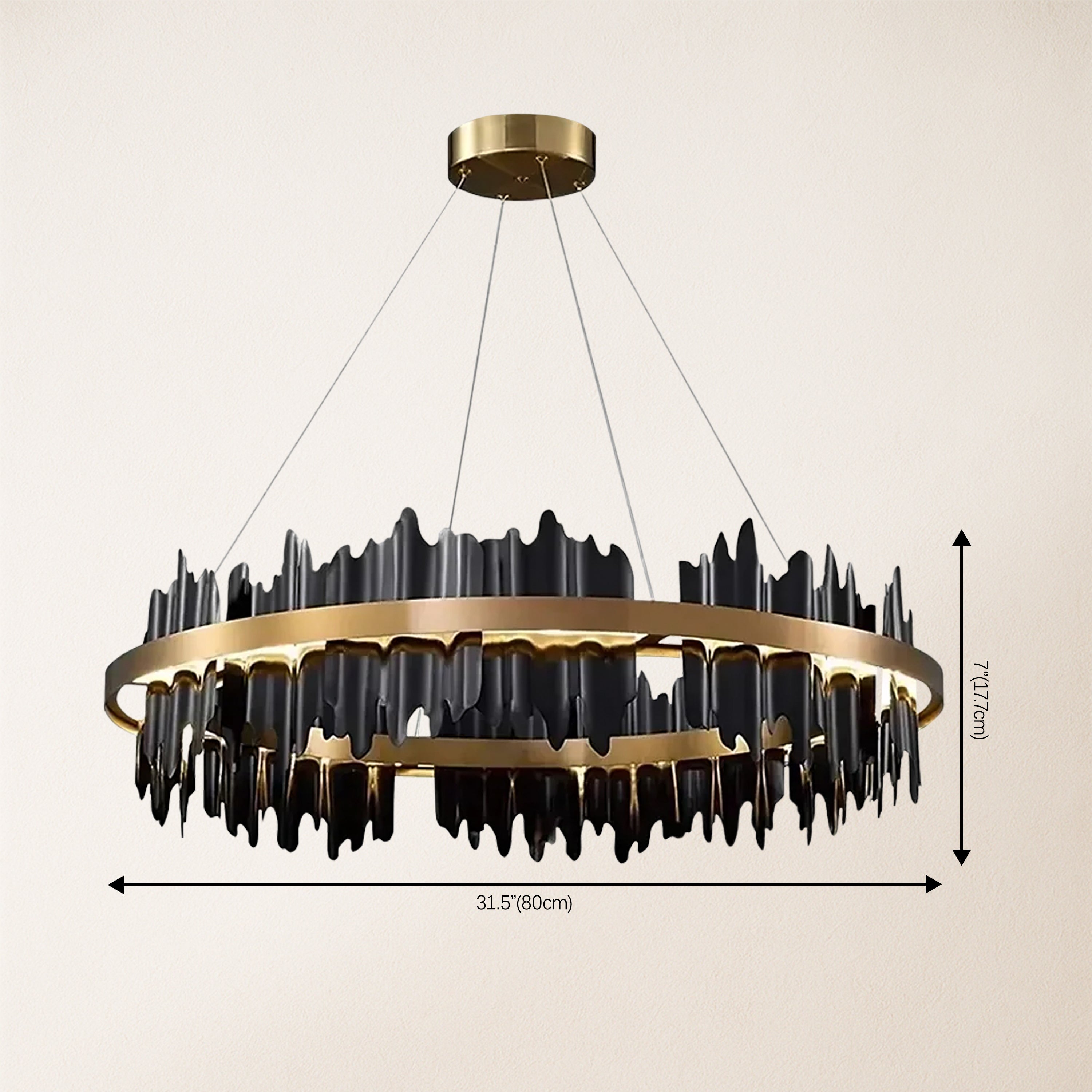 Arctira Metal Iceberg Round Chandelier 80cm D