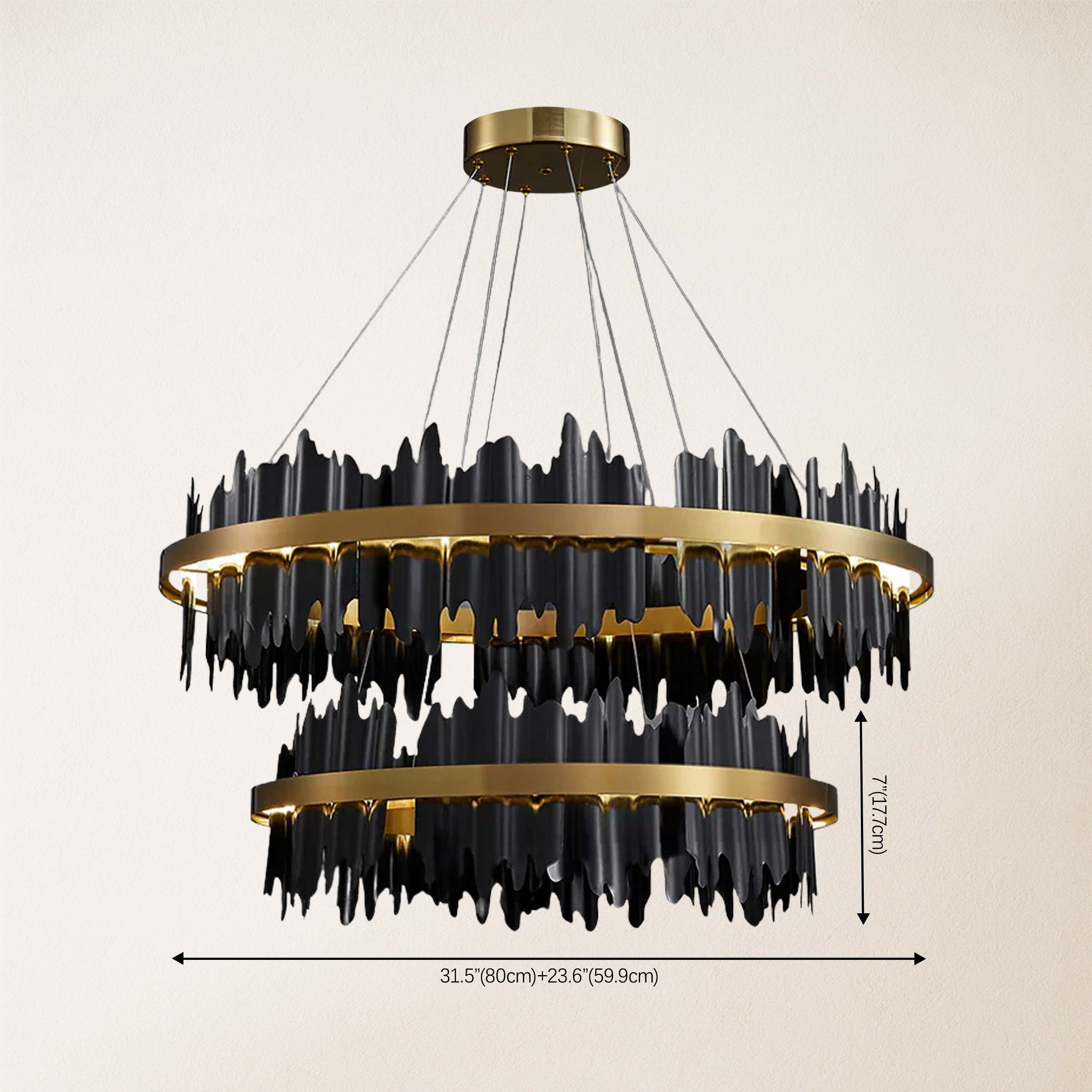 Arctira Metal Iceberg 2 Tiered Round Chandelier 80cm D