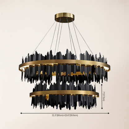 Arctira Metal Iceberg 2 Tiered Round Chandelier 80cm D