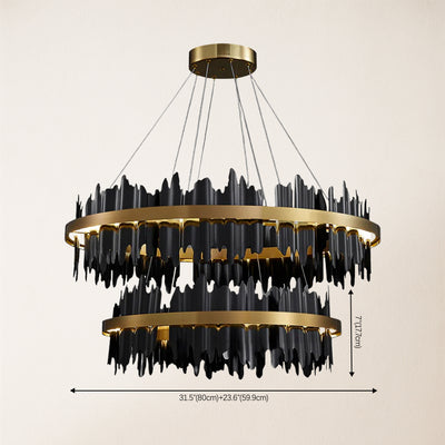 Arctira Metal Iceberg 2 Tiered Round Chandelier 80cm D