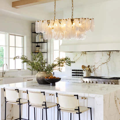 Elaris Glass Cloud Rectangular Chandelier 90cm W