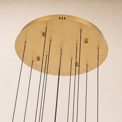 Olivene Glass Teardrop Round Chandelier 4.7"D 