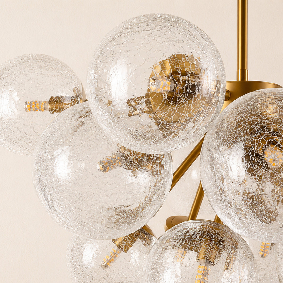 Elowen Crackled Glass Cluster Round Chandelier