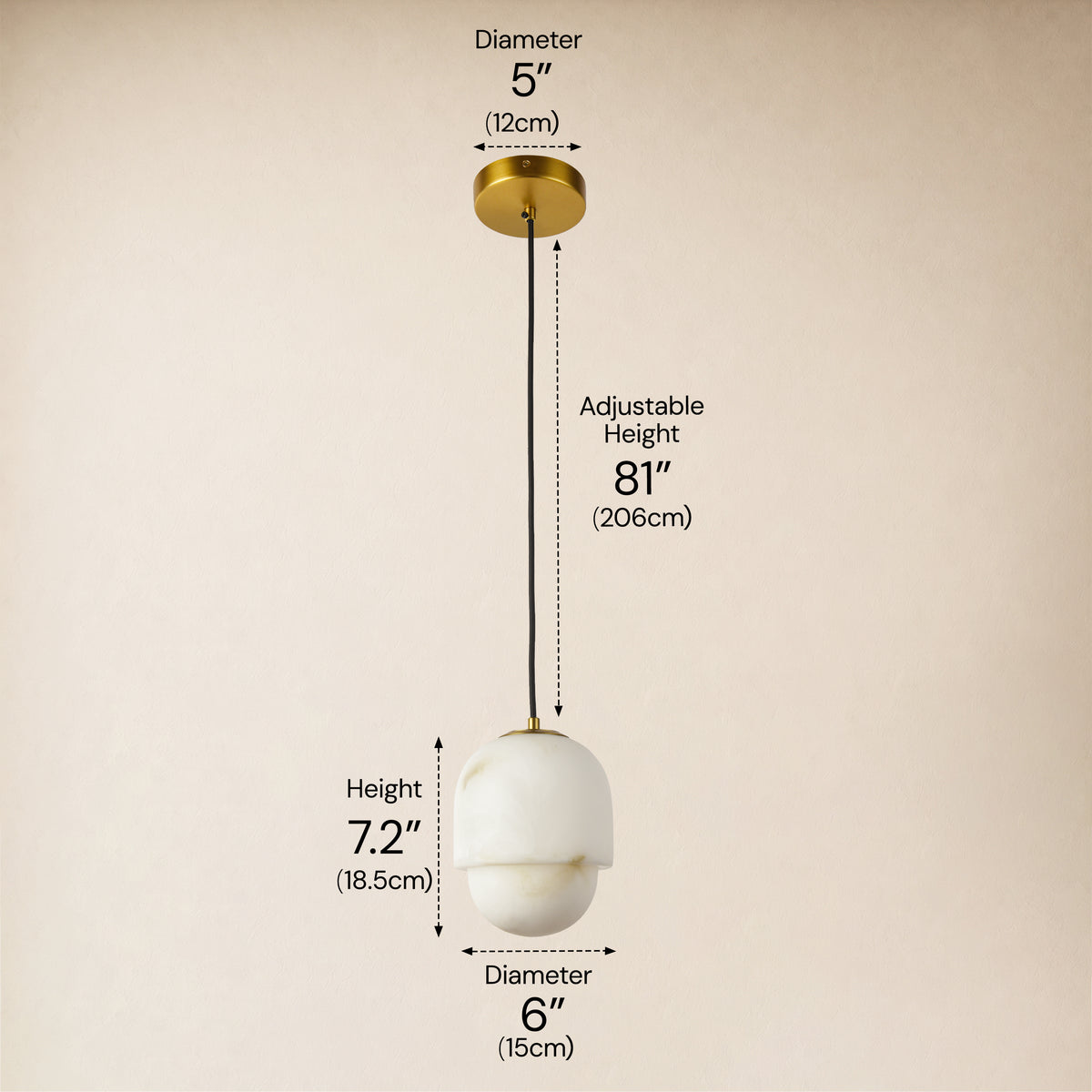 Orlienne Resin Capsule Pendant 6"D