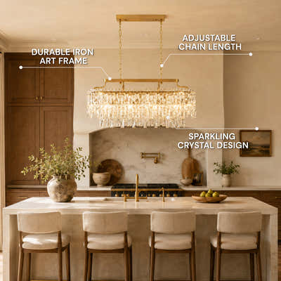 Lucentra Crystal Linear Chandelier 31"W