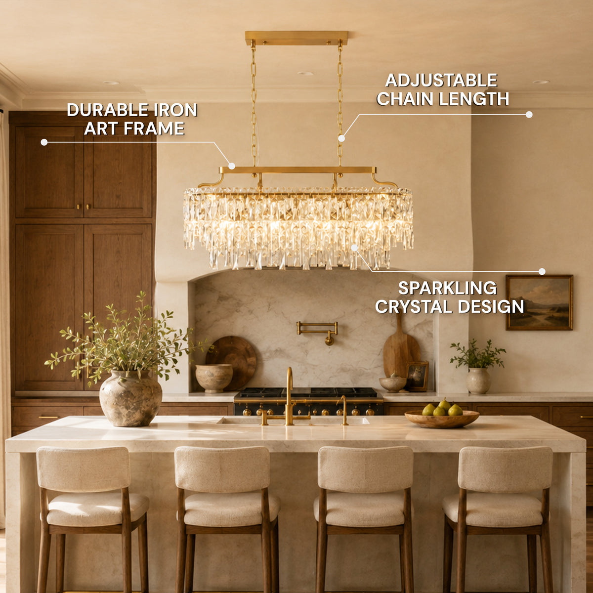 Lucentra Crystal Linear Chandelier 31"W