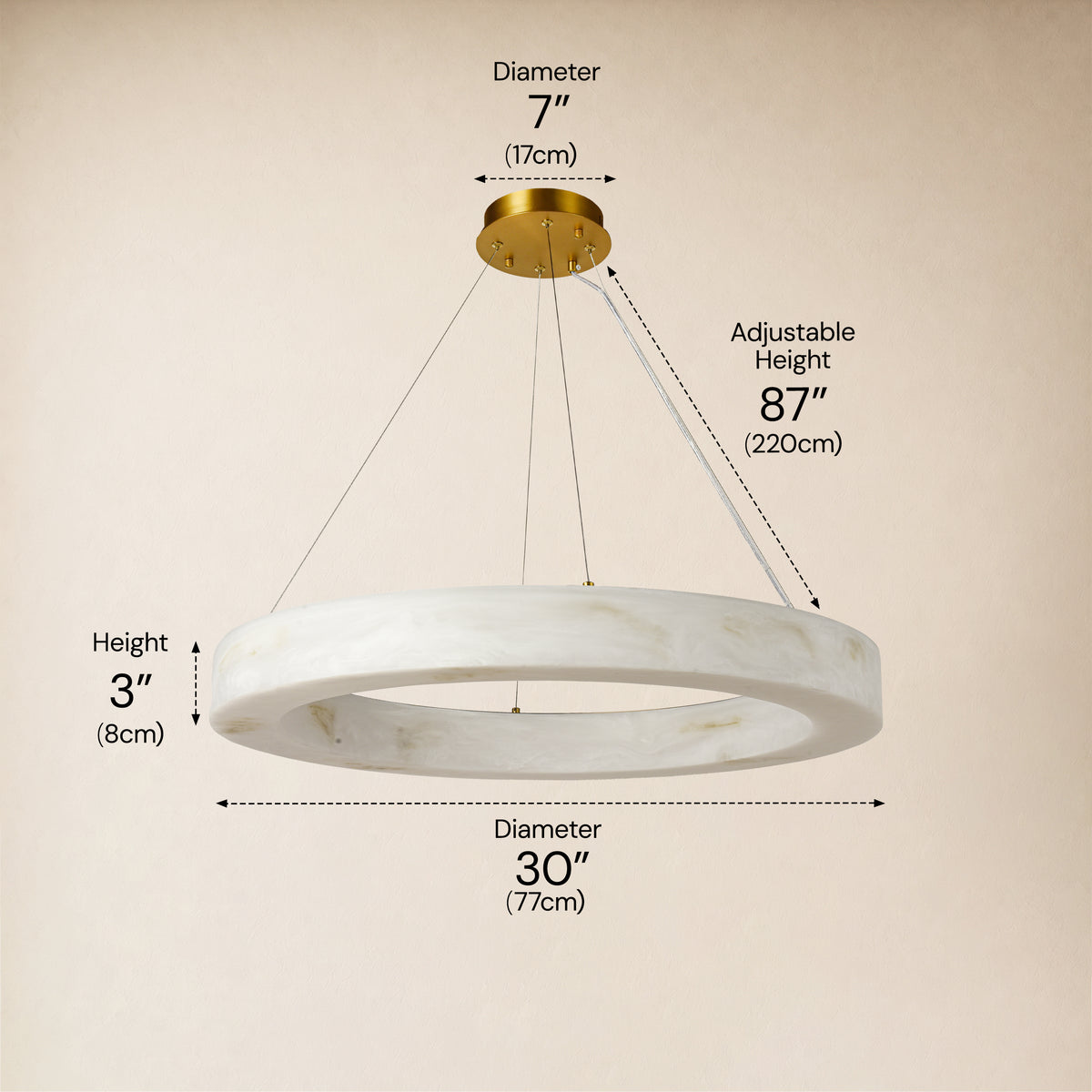 Neravelle Resin Ring Chandelier 30"D 