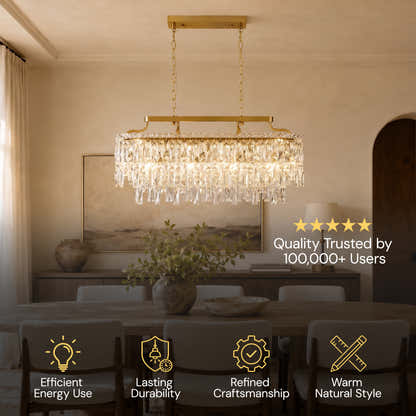 Lucentra Crystal Linear Chandelier 31"W
