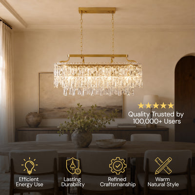 Lucentra Crystal Linear Chandelier 31"W