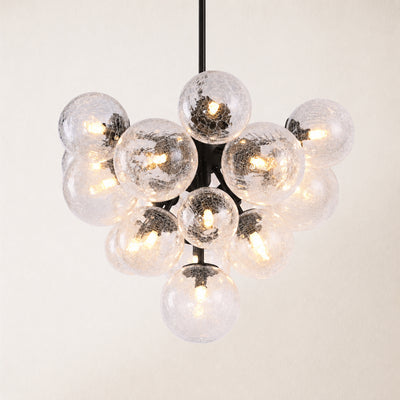 Elowen Crackled Glass Cluster Round Chandelier