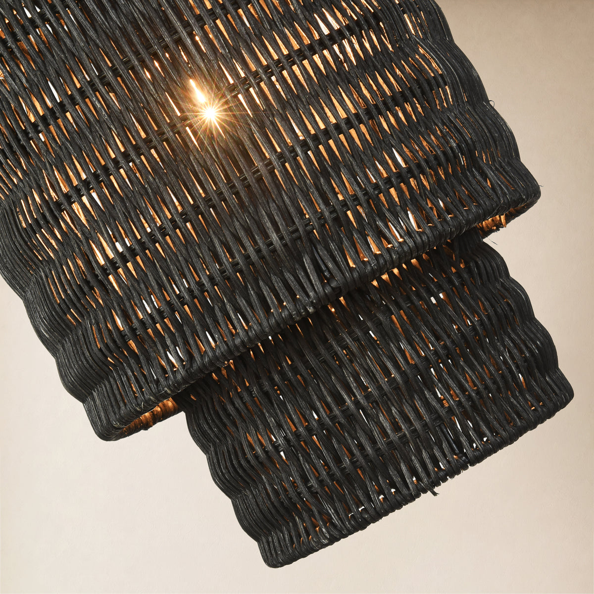 Cavana Rattan Round Pendant 9"D#Finish_Black