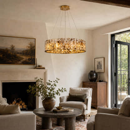 Pietra Marble Round Chandelier 23.6"D