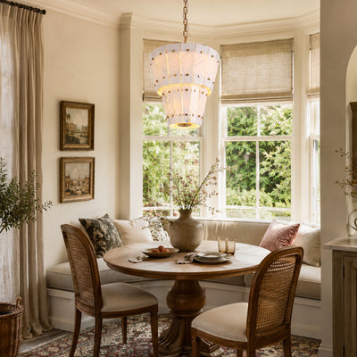 Pietra White Quartzite Round Chandelier 23.6"D
