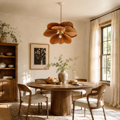 Calanthe Pleated Lotus Pendant Light