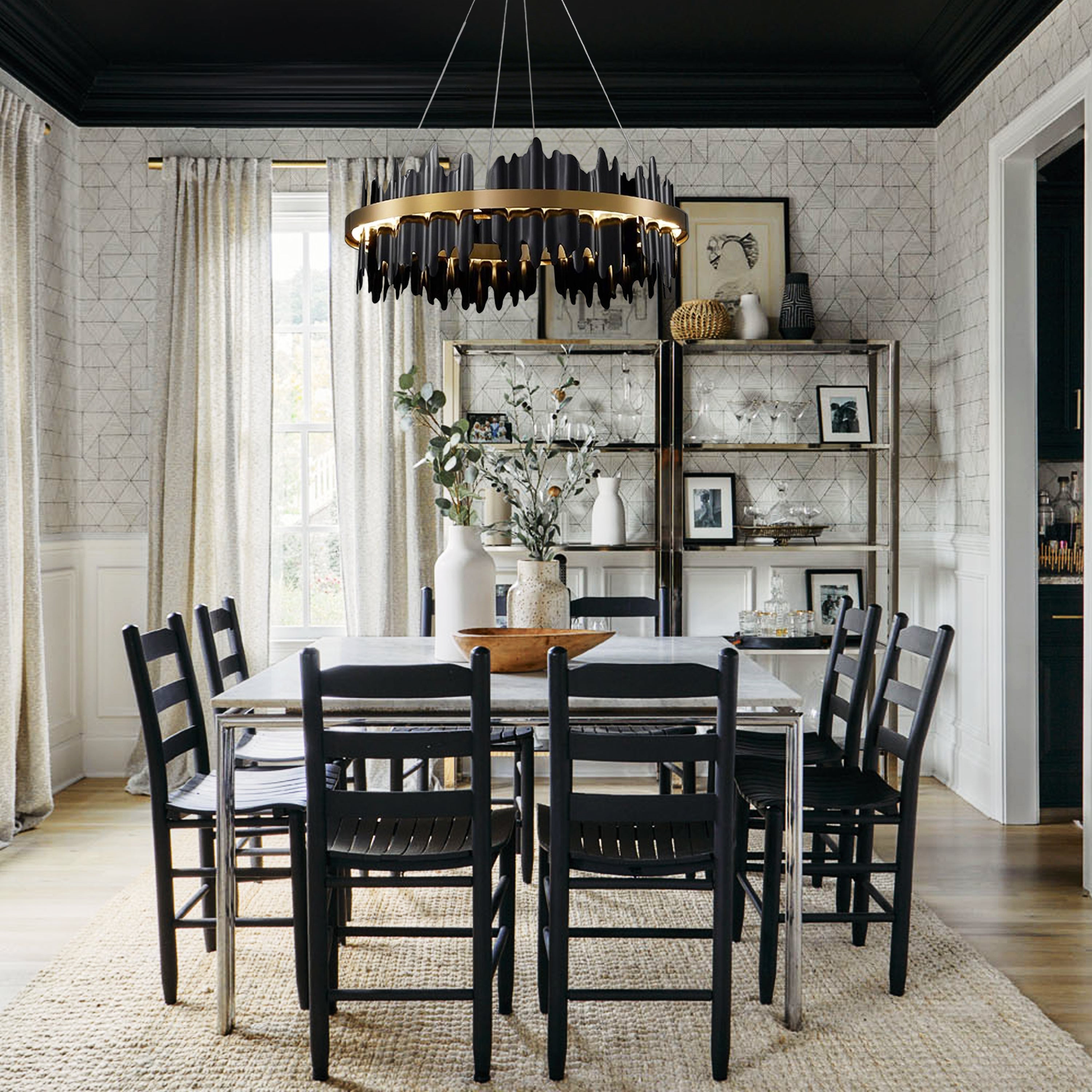Arctira Metal Iceberg Round Chandelier 23.6"D