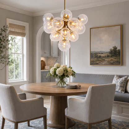 Elowen Crackled Glass Cluster Chandelier