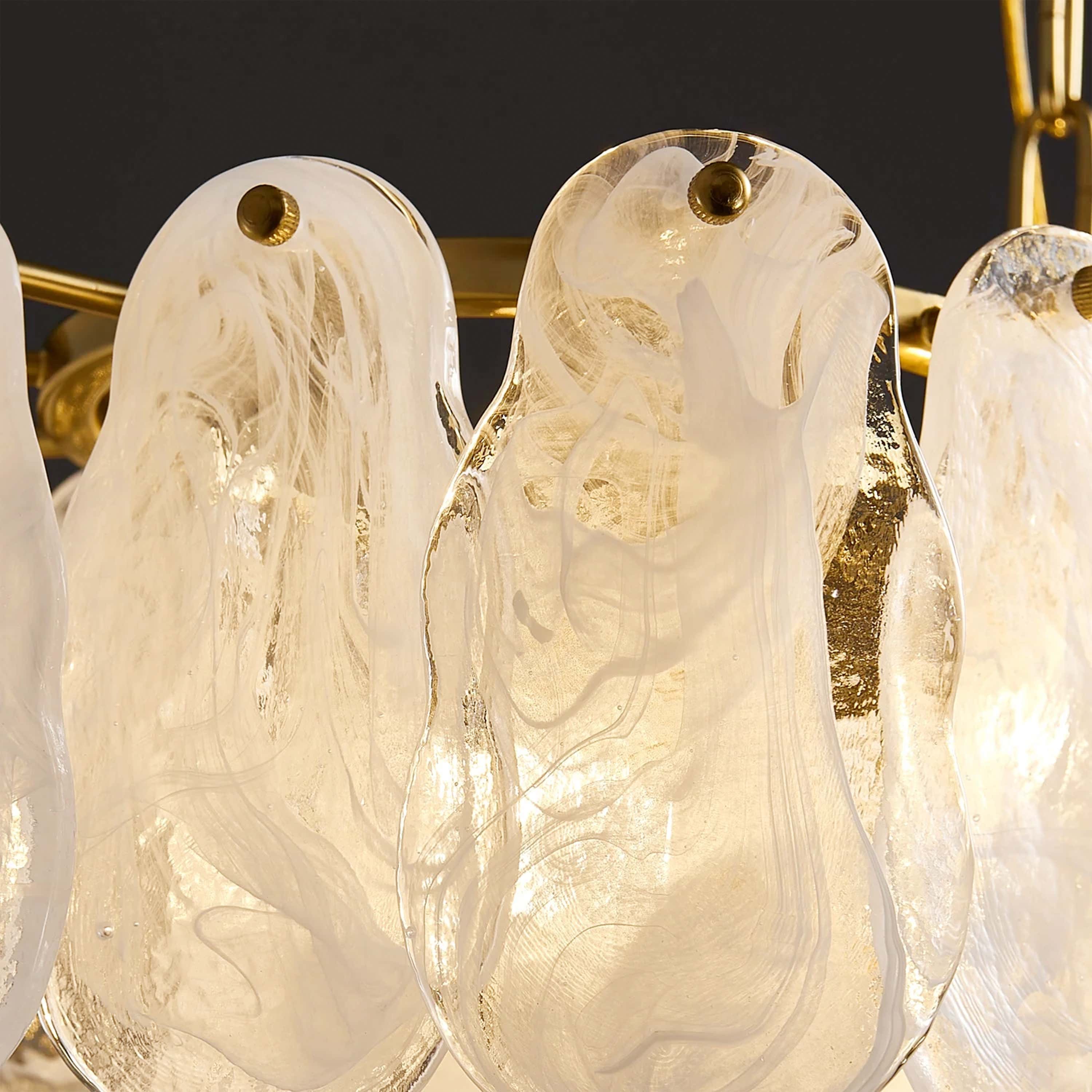 Elaris Glass Cloud Rectangular Chandelier 90cm W