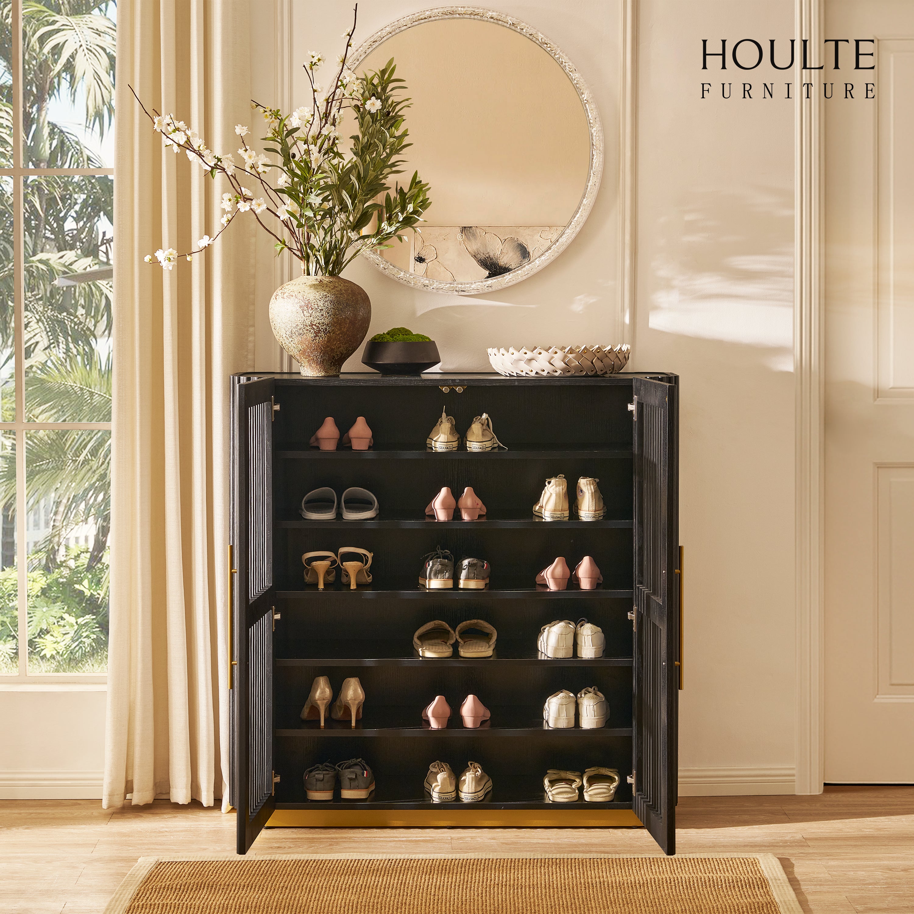 Holton 47"H Oak Storage Cabinet