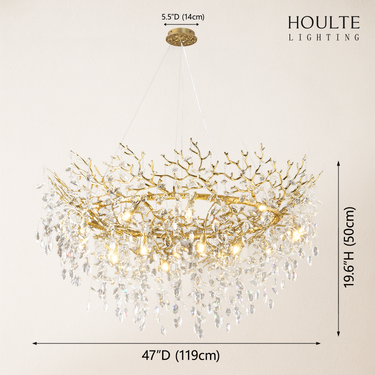 Frostleaf Crystal Branch Halo Chandelier 48"D