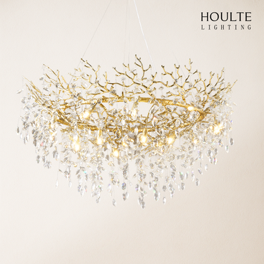 Frostleaf Crystal Branch Halo Chandelier 48"D