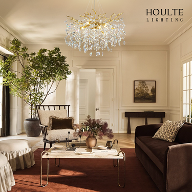 Frostleaf Crystal Cascade Branch Round Chandelier 30"