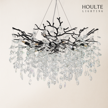 Frostleaf Crystal Cascade Branch Round Chandelier 30"