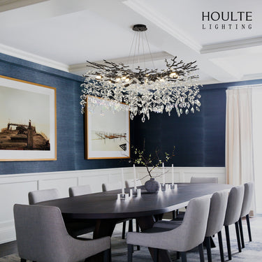 Frostleaf Crystal Cascade Branch Round Chandelier 40"