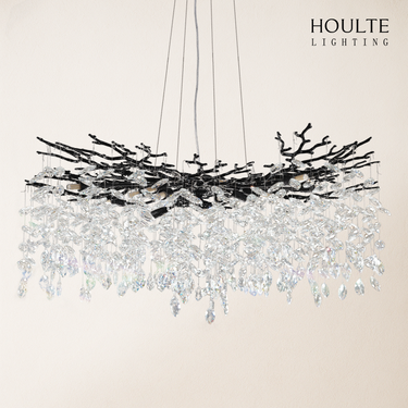 Frostleaf Crystal Cascade Branch Round Chandelier 40"