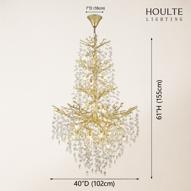 Frostleaf Crystal Cascade Grand Staircase Chandelier 61"H
