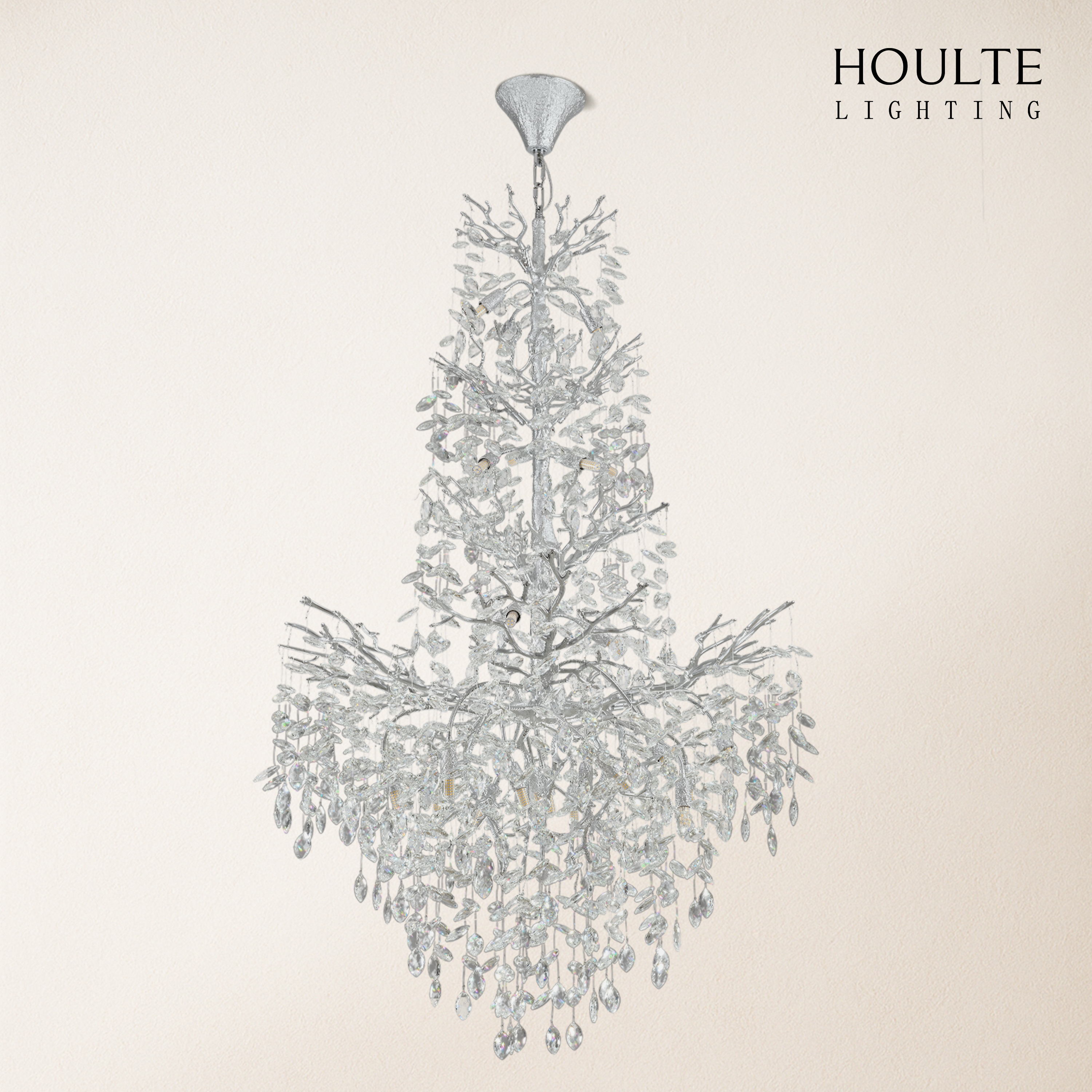 Frostleaf Crystal Cascade Grand Staircase Chandelier 61"H