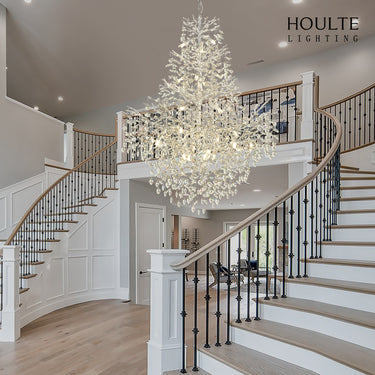 Frostleaf Crystal Cascade Grand Staircase Chandelier 65"H
