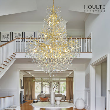 Frostleaf Crystal Cascade Grand Staircase Chandelier 65"H
