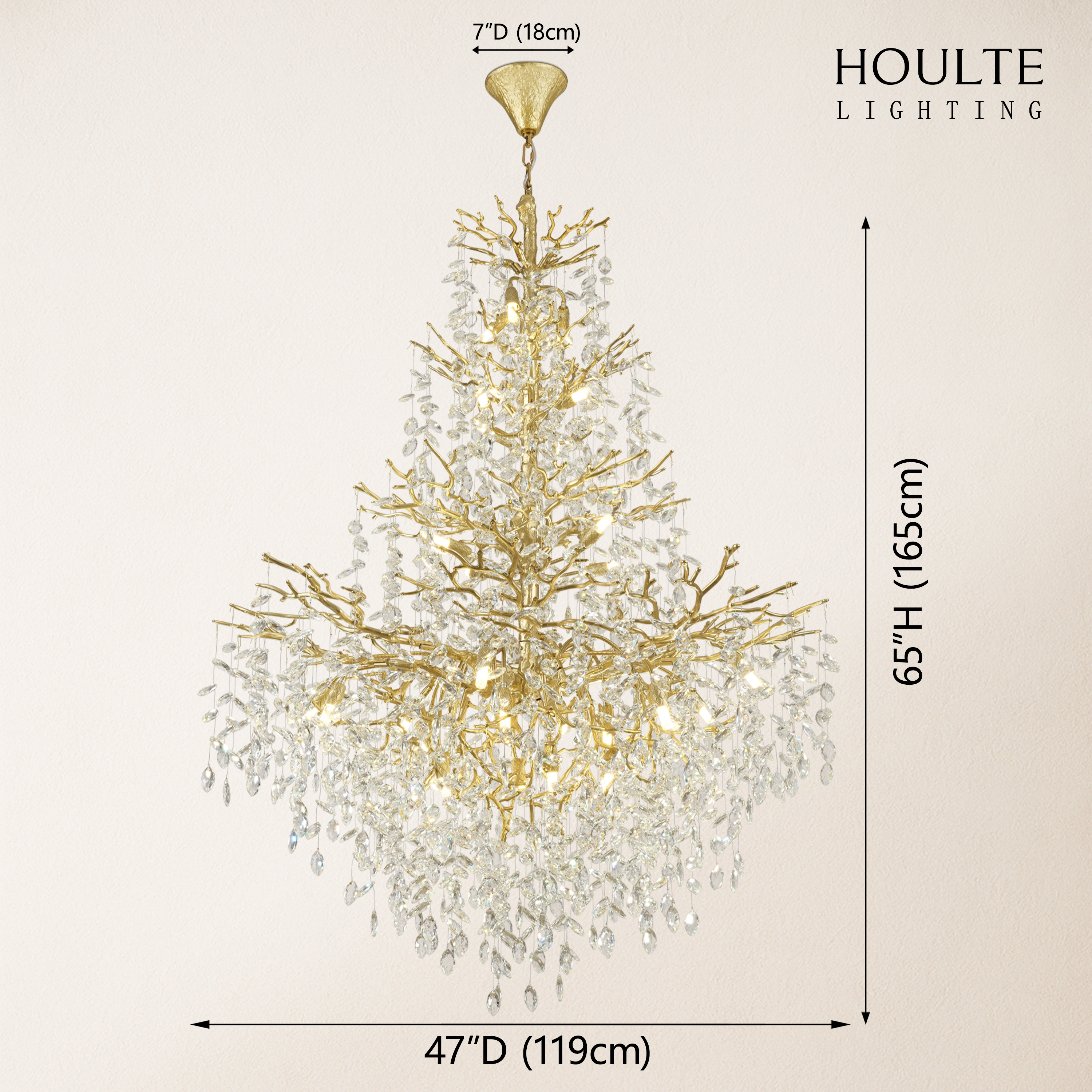 Frostleaf Crystal Cascade Grand Staircase Chandelier 65"H