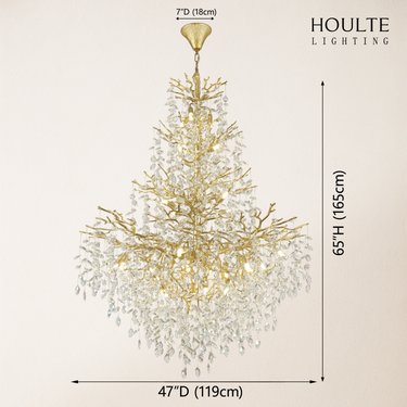 Frostleaf Crystal Cascade Grand Staircase Chandelier 65"H