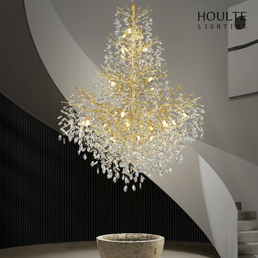 Frostleaf Crystal Cascade Grand Staircase Chandelier 65"H