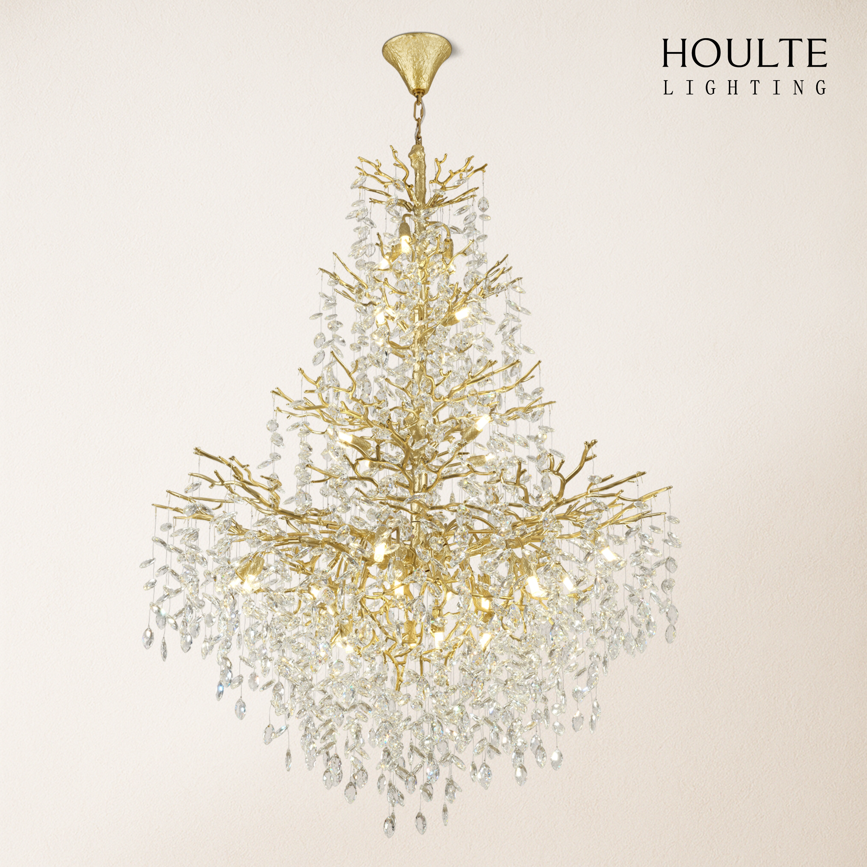 Frostleaf Crystal Cascade Grand Staircase Chandelier 65"H