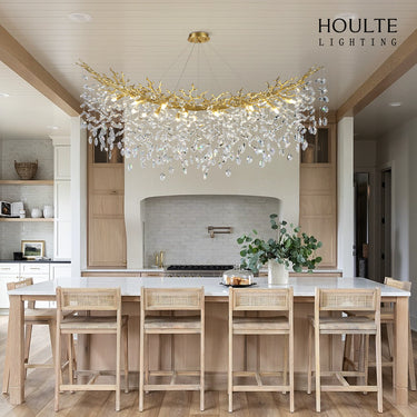 Frostleaf Crystal Cascade Tree Branch Linear Chandelier 55"