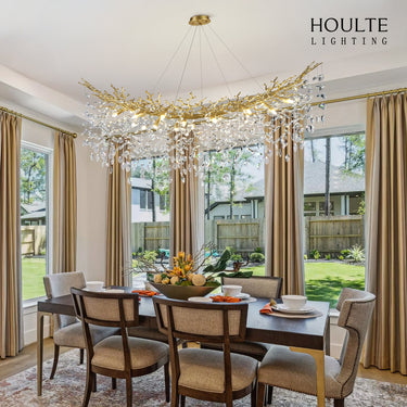 Frostleaf Crystal Cascade Tree Branch Linear Chandelier 55"