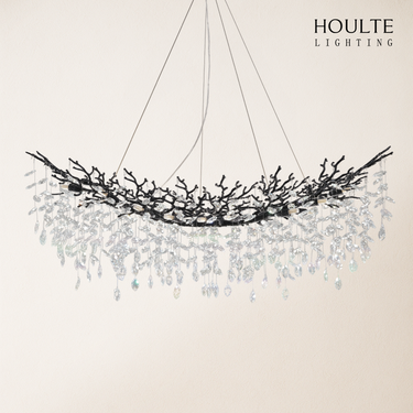 Frostleaf Crystal Cascade Tree Branch Linear Chandelier 55"